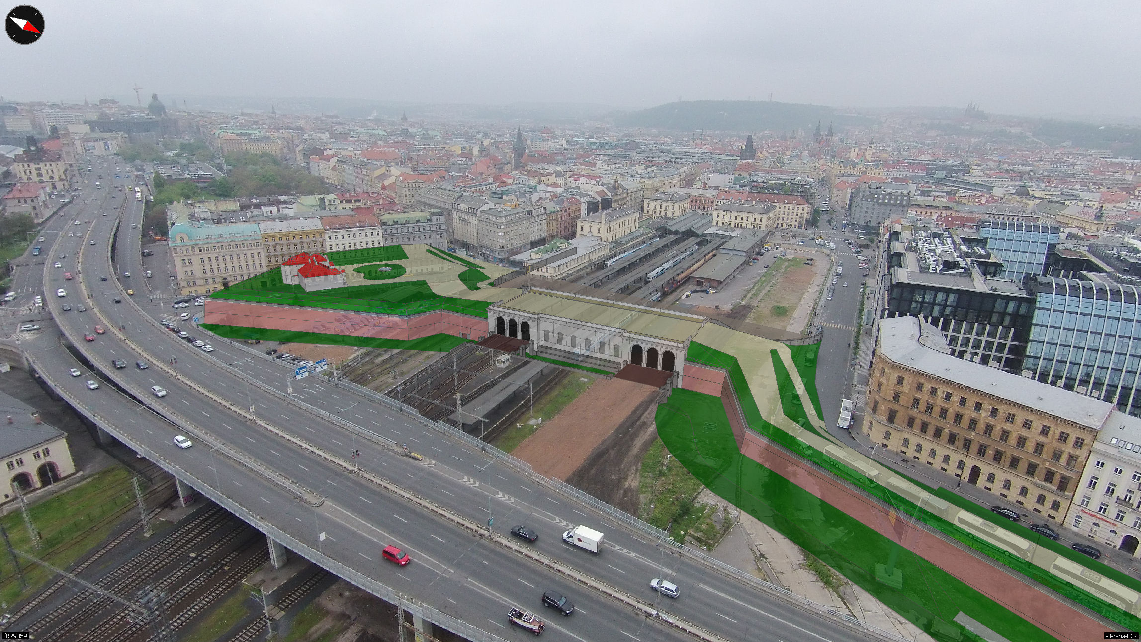 Železniční brána na dnešním Masarykově nádraží